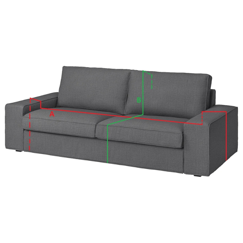 Kivik linen couch cover - Melange Burgundy