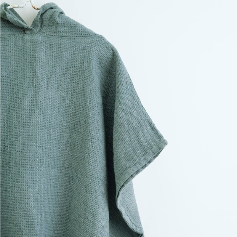Lillesand Linen Poncho Kids - Blue Fog