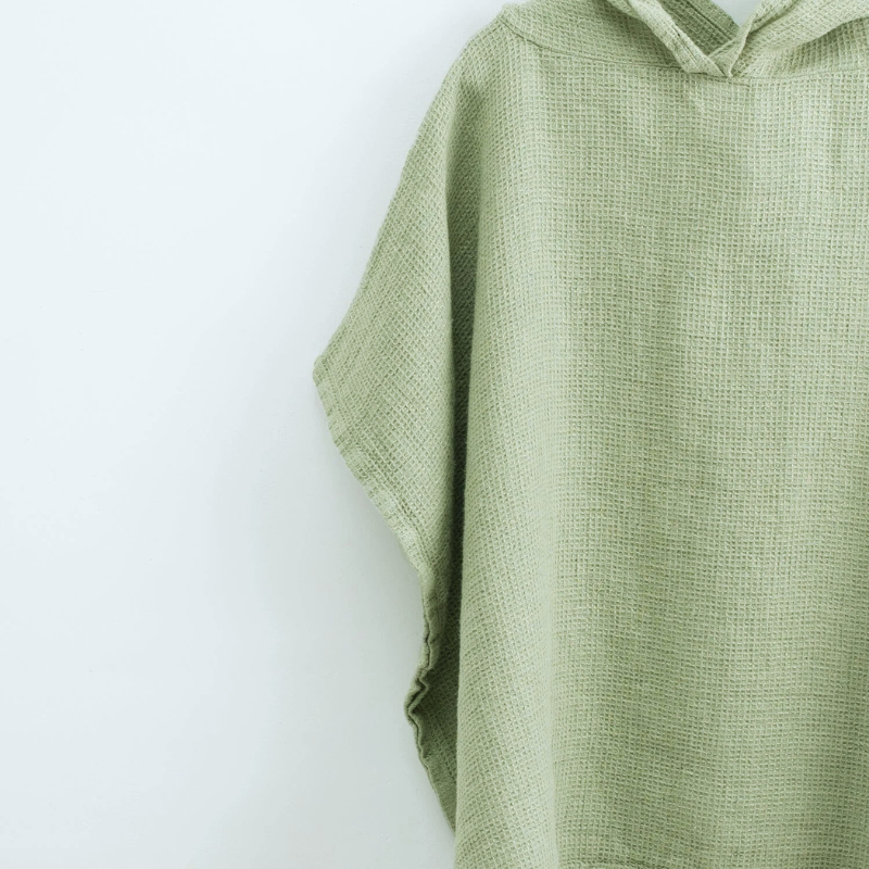 Skien Linen Poncho Kids - Sage