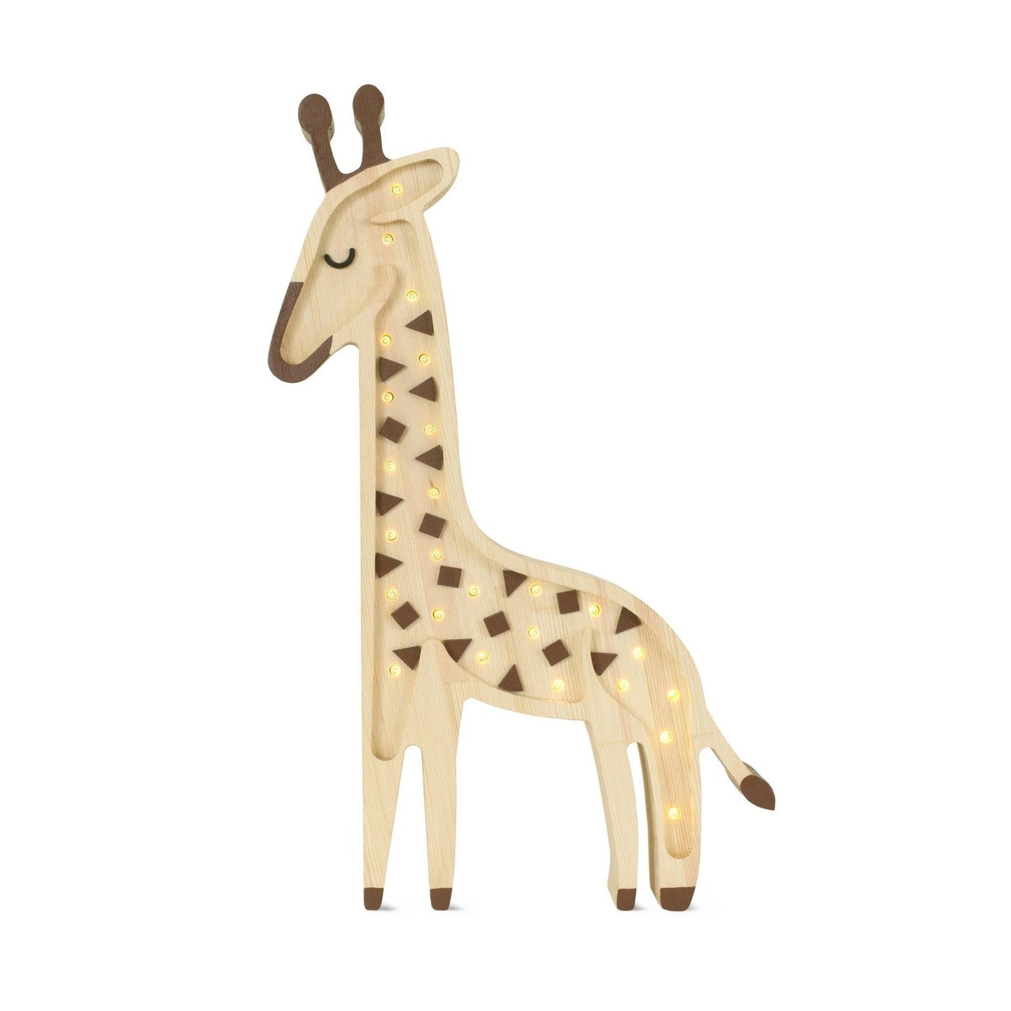 Giraffe-shaped decorative light on a white background