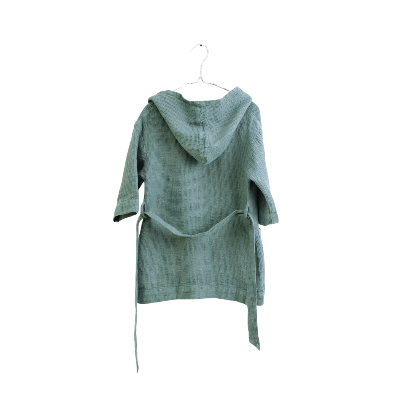 Hamar Linen Bathrobe Kids - Blue Fog