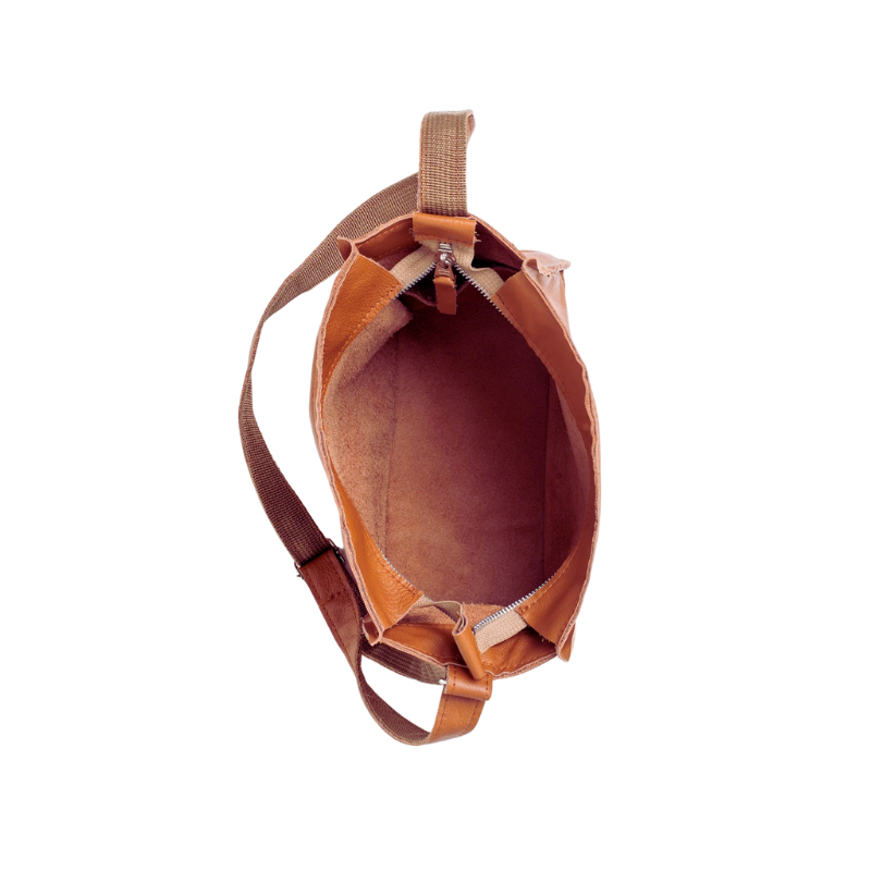 Lofoten Repurposed Leather Shoulder Bag - Peanut