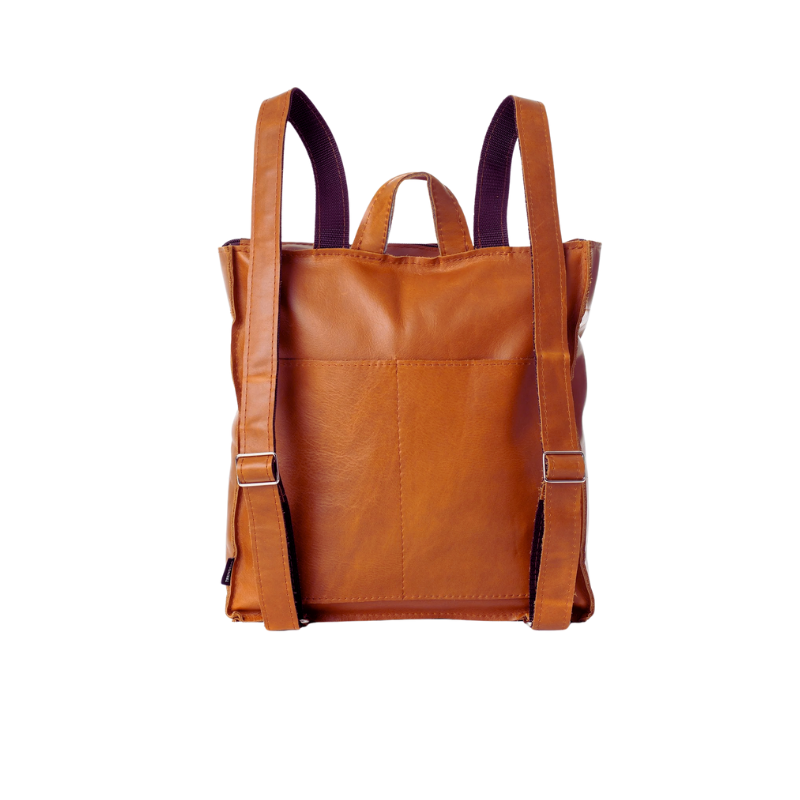 Quarnbek Repurposed Leather Backpack - Caramel
