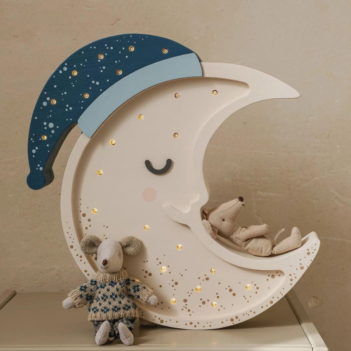 Røros Moon Lamp – Pinewood & Warm Light