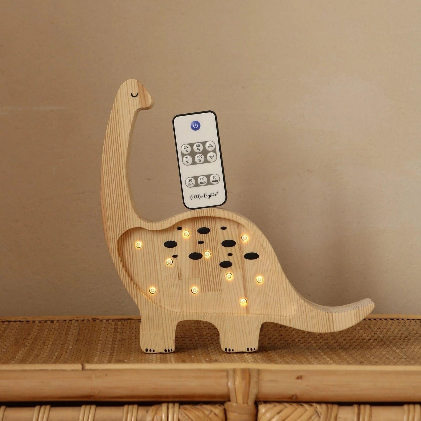Gävle Mini Dino Lamp – Pinewood & Gentle Glow