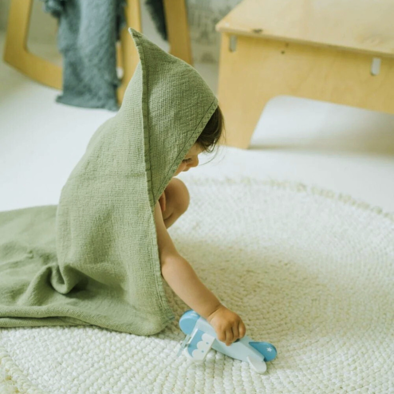 Fauske Linen Towel Kids - Sage