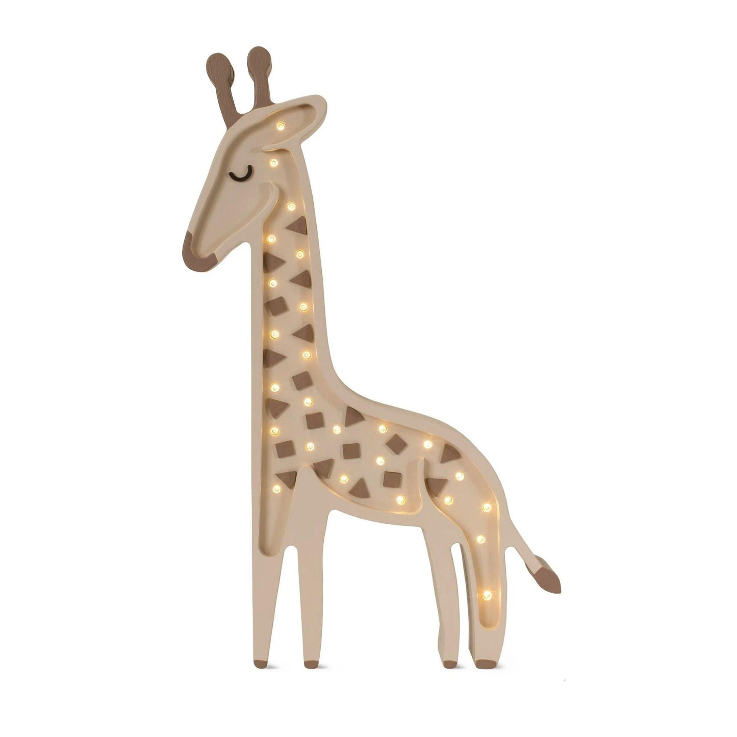 Decorative giraffe-shaped light on a white background