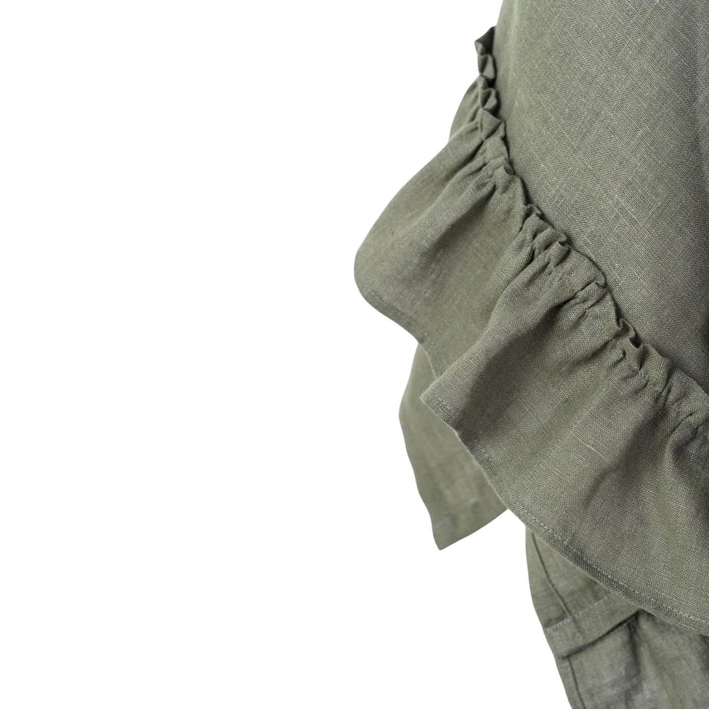 Linen Kitchen Towel With Ruffles