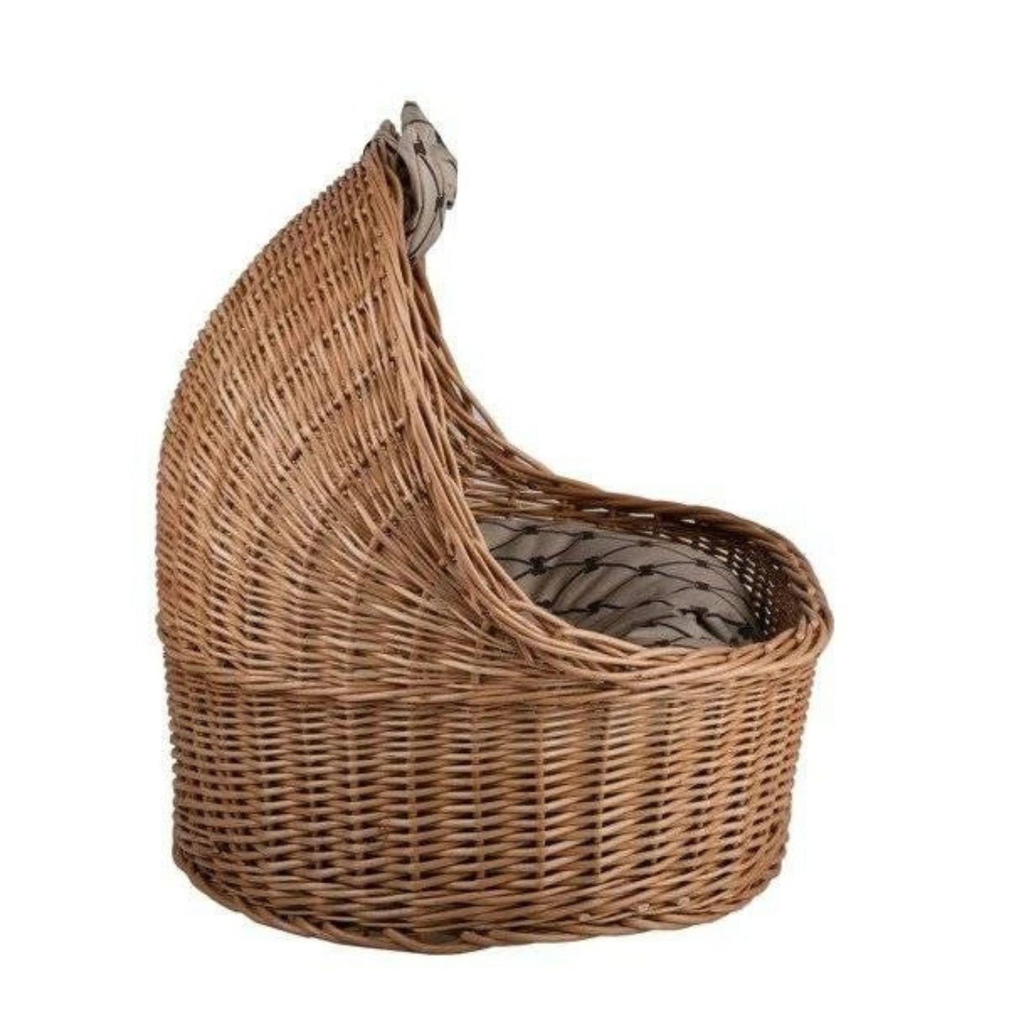 Wicker pet bed on a white background
