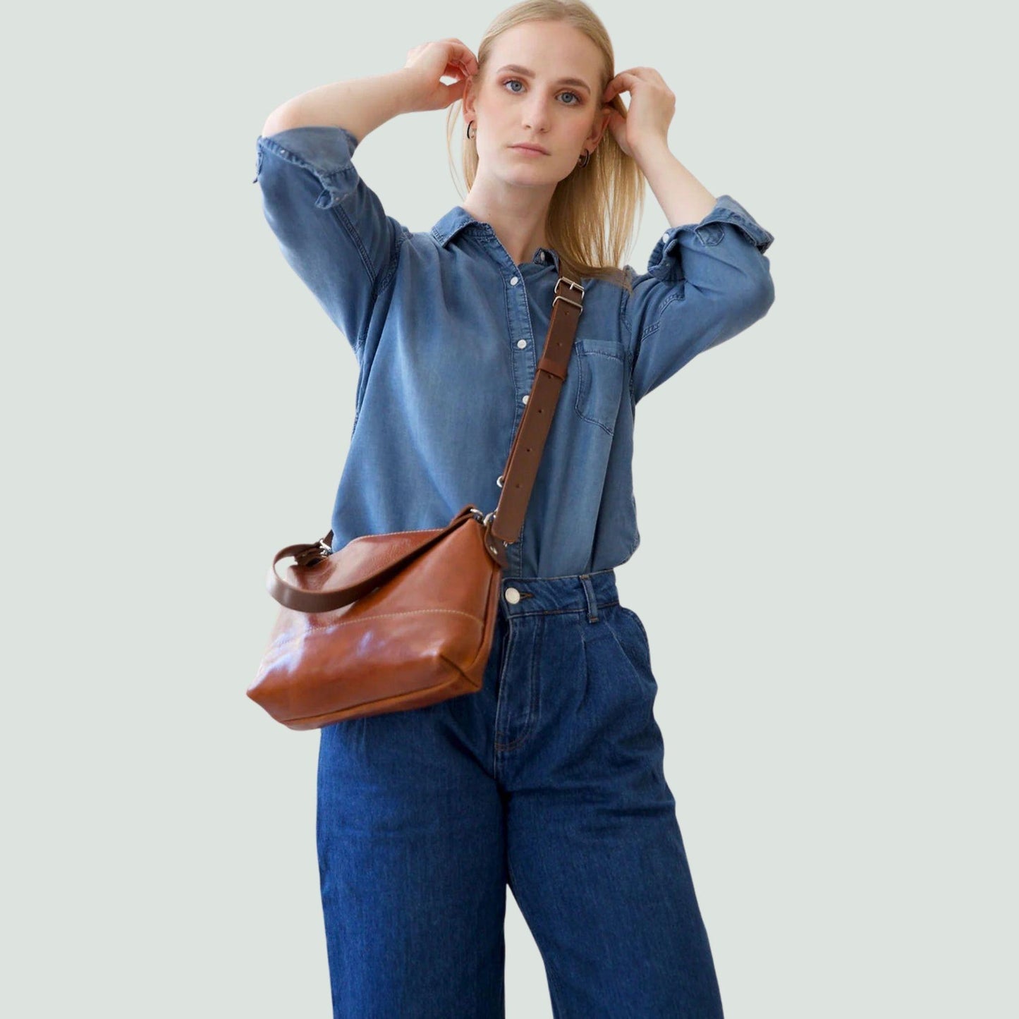 Fiskebäckskil Leather Handbag – Ginger Brown