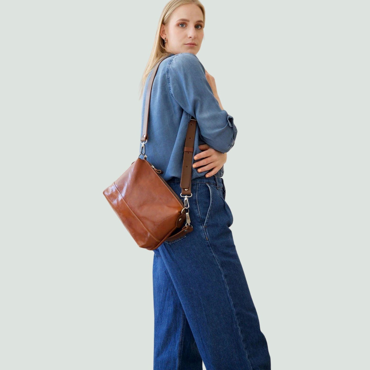 Fiskebäckskil Leather Handbag – Ginger Brown