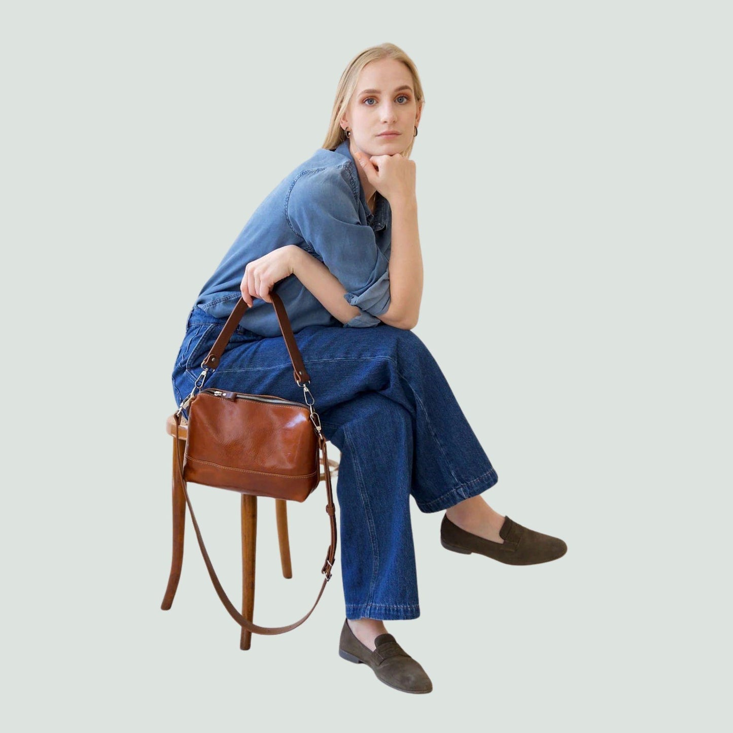 Fiskebäckskil Leather Handbag – Ginger Brown