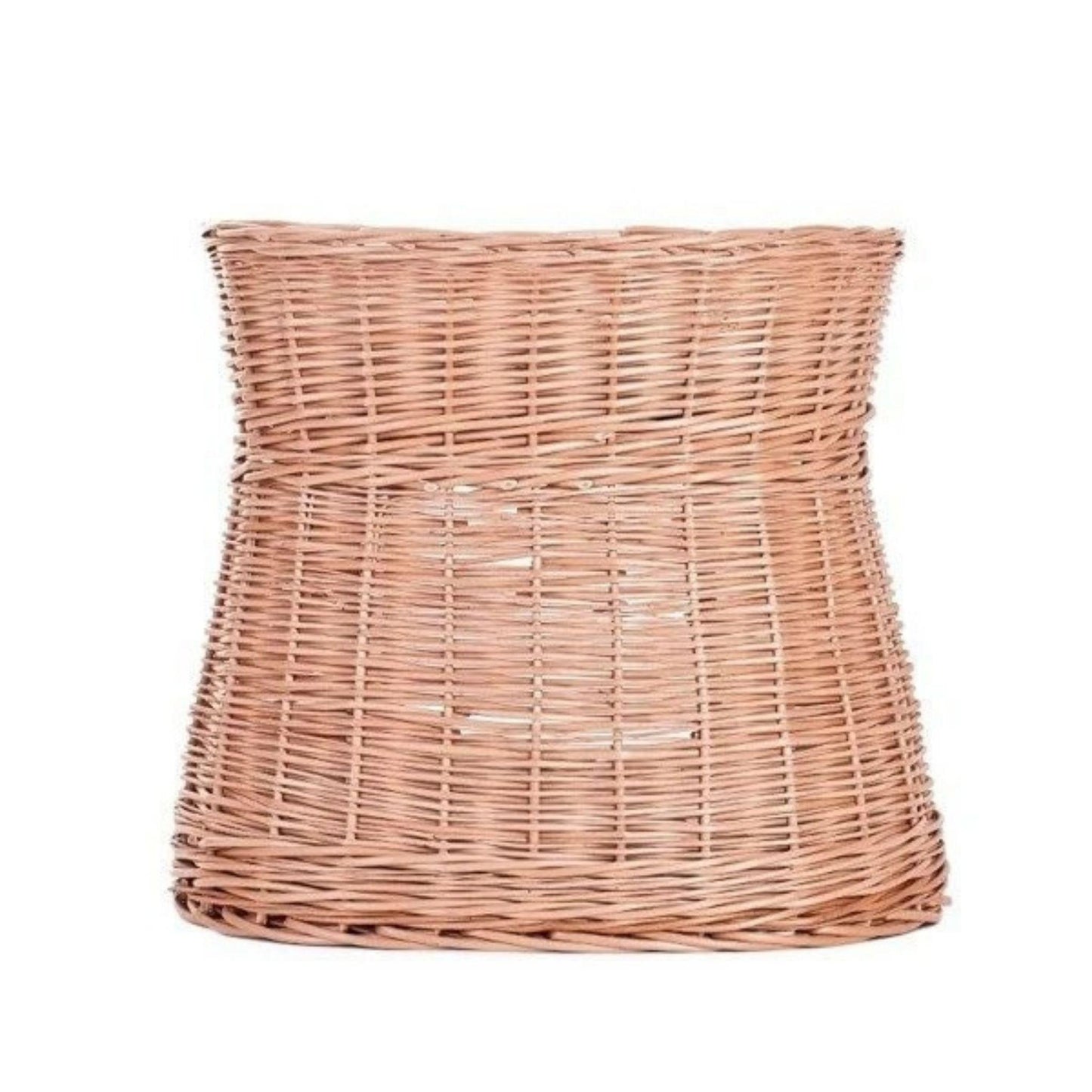 Wicker side table on a white background