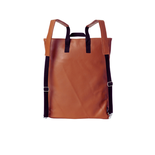 Fauske Repurposed Leather Backpack - Peanut