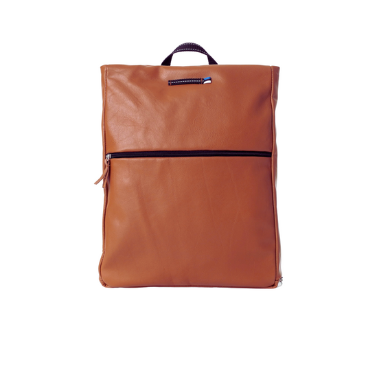 Fauske Repurposed Leather Backpack - Peanut