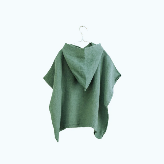 Lillesand Linen Poncho Kids - Blue Fog