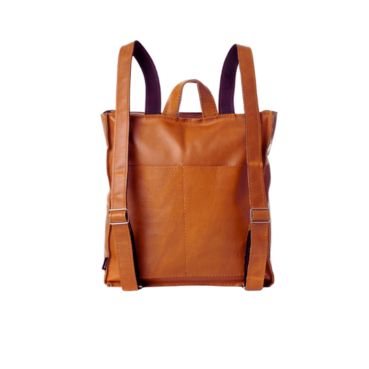 Quarnbek Repurposed Leather Backpack - Caramel