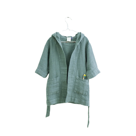 Hamar Linen Bathrobe Kids - Blue Fog