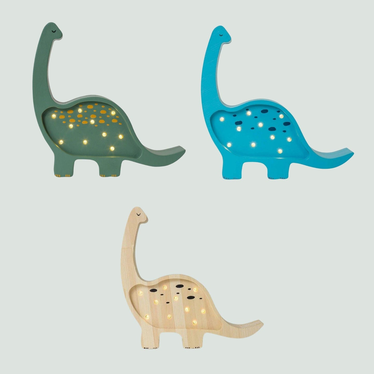 Gävle Mini Dino Lamp – Pinewood & Gentle Glow
