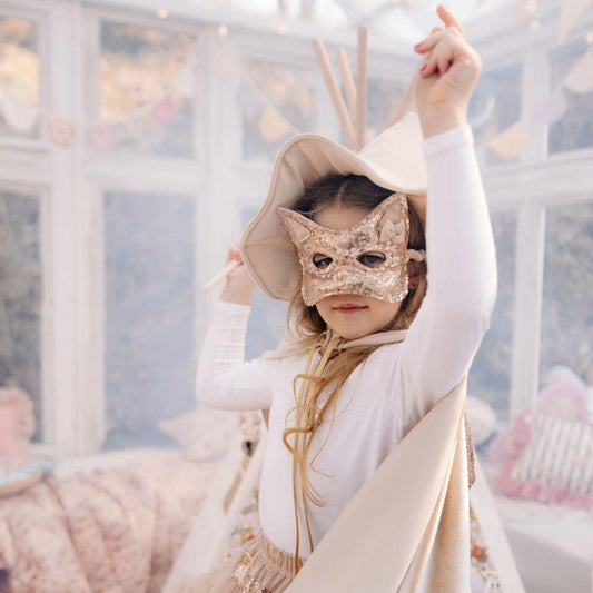 Ljunghusen Cat Mask – Rose Gold Sequins