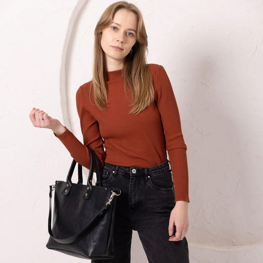 Lovikka Leather Handbag – Dark Denim