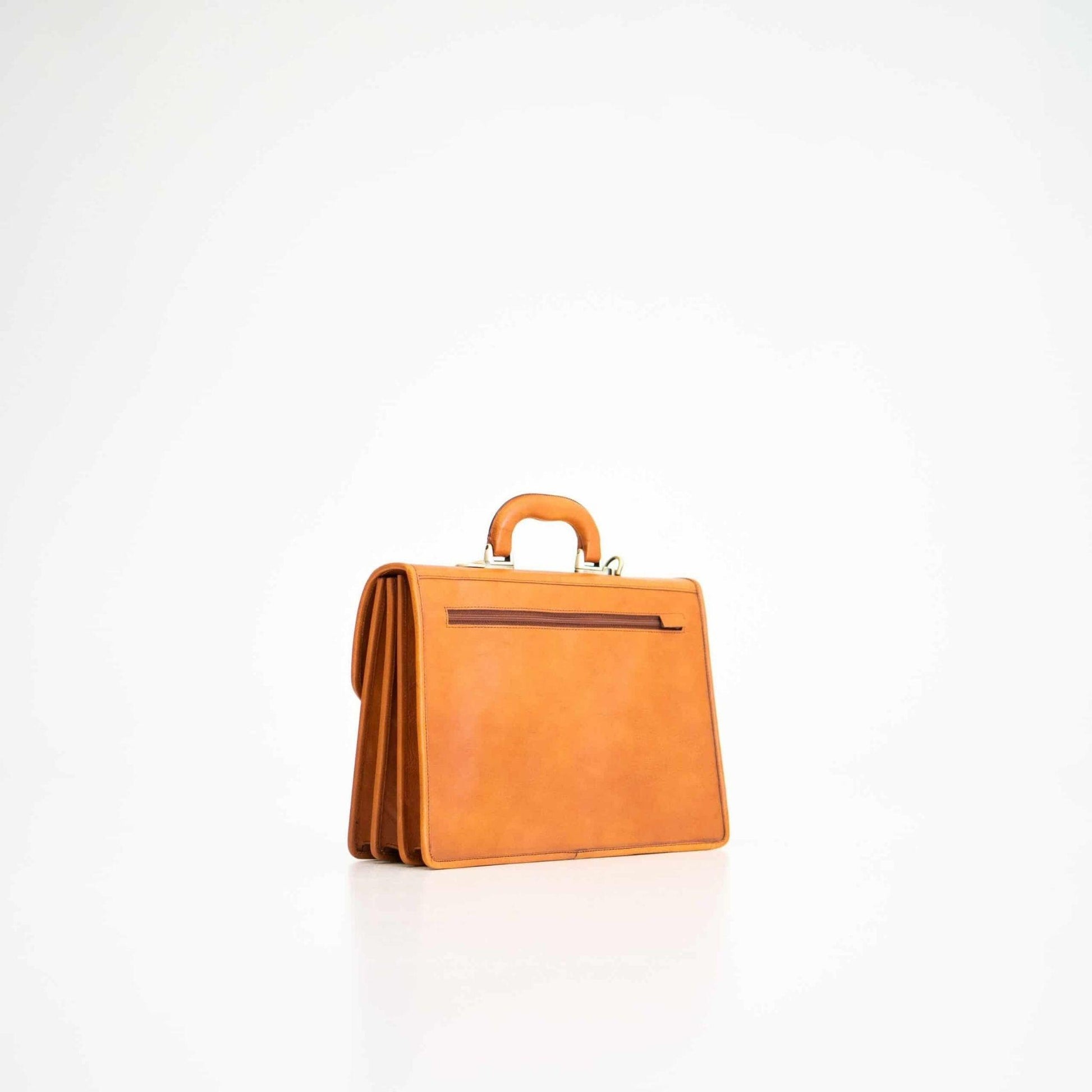 cognac briefcase