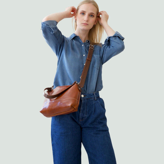 Fiskebäckskil Leather Handbag – Ginger Brown